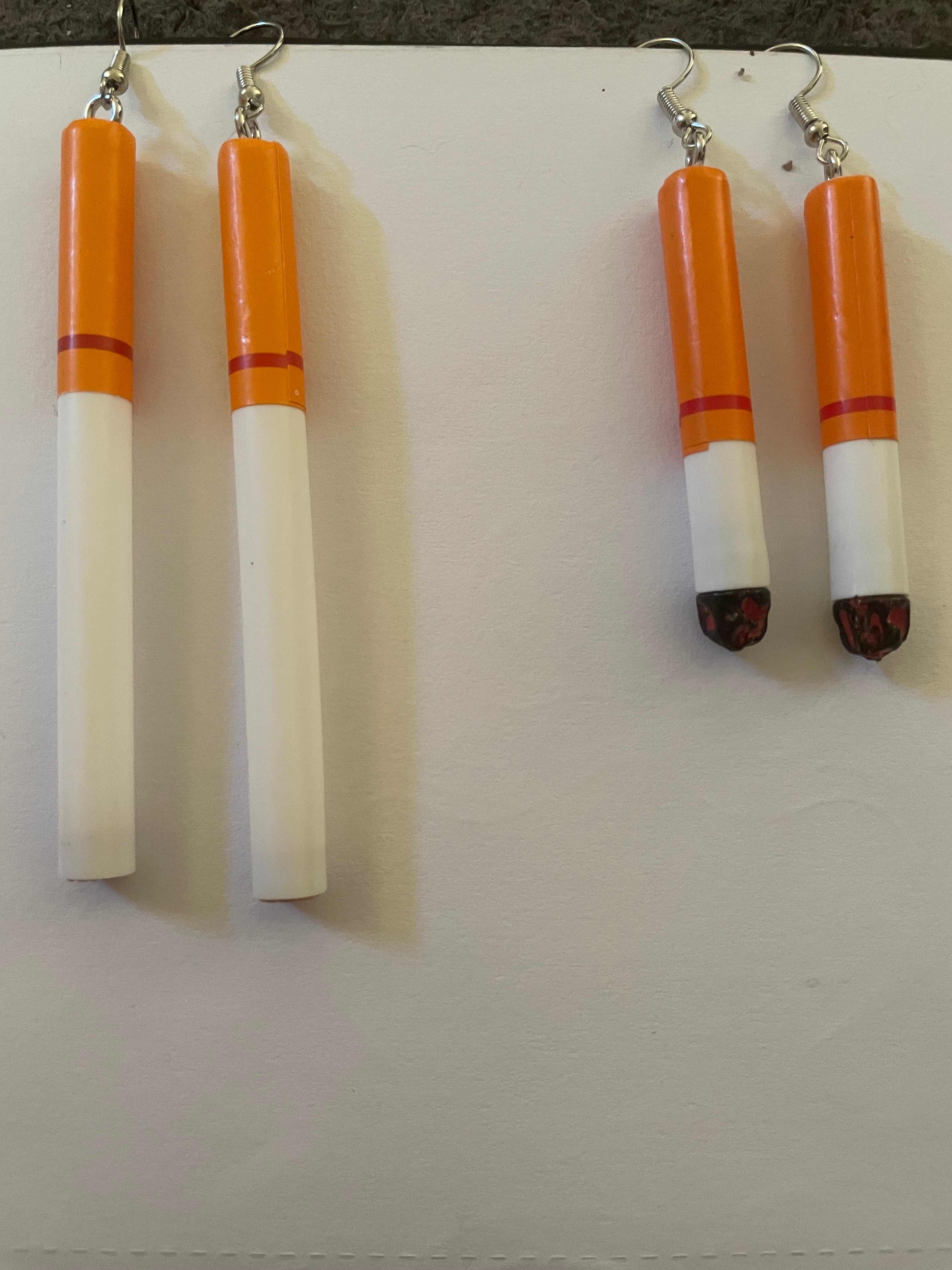 Cigarette earrings